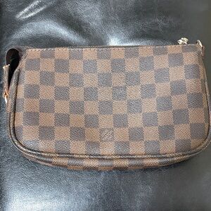 Checkered Brown Clutch